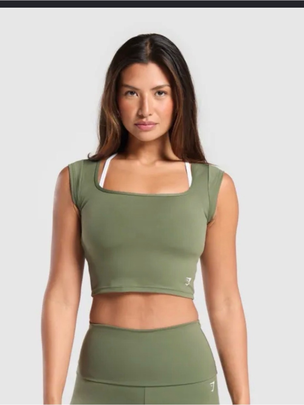 Gymshark Everyday C&S Trend Crop Top – Core Olive